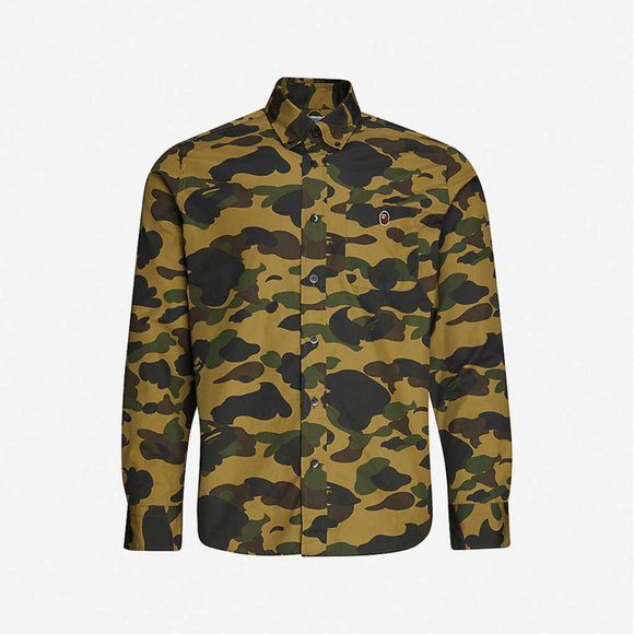 A Bathing Ape BAPE Camo Long Sleeve Dress Shirt - Picture 1 of 6